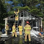 Gloucester Fire Department Knocks Down A Garage Fire on Ledge Road Today