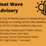 Newburyport Cooling Centers Saturday and Sunday