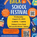 Salem Hosts Back to School Festival – Wednesday 8/23 at Palmer Cove