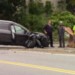 (Video, Photos) One-Car Crash Severs Utility Pole in West Gloucester – Power Outage Localized