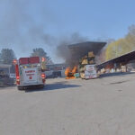 (Photos, Video) Essex Fire and Police Departments Respond to Fire at Lumber Yard