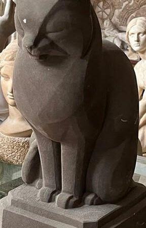 Giant 8-foot bronze cat sculpture moves by crane into Cape Ann Museum courtyard, May 15 at 10 a.m.